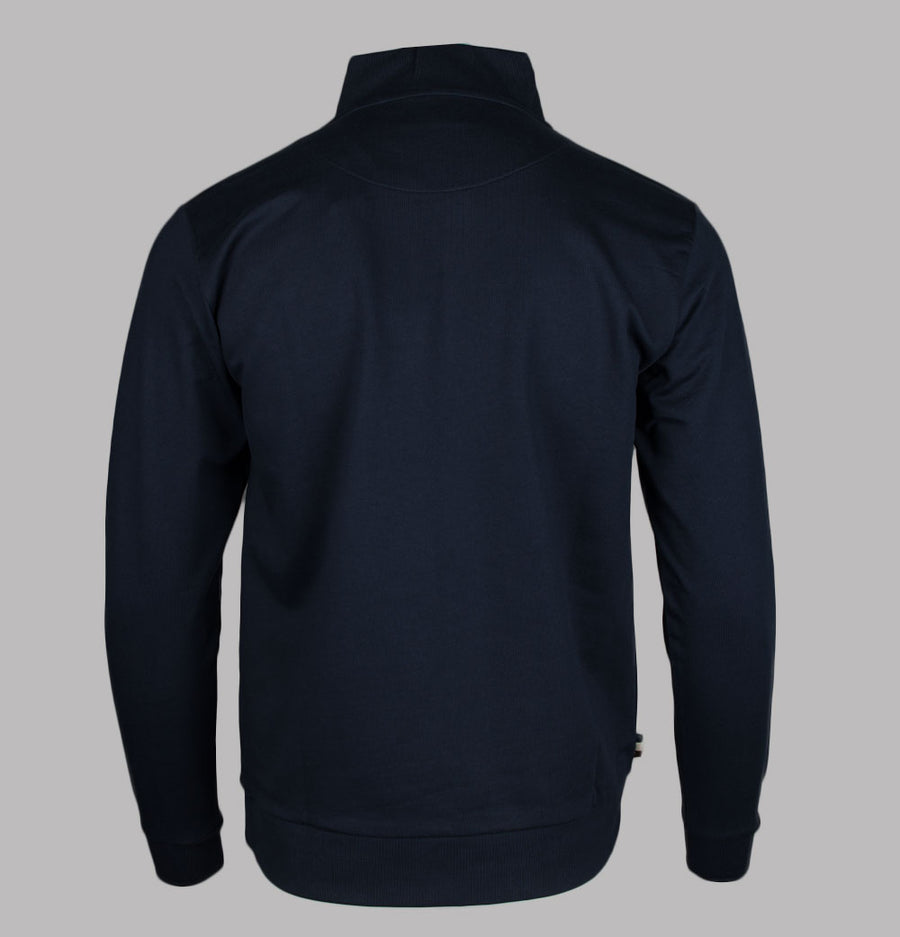 Aquascutum Small Logo Quarter Zip Sweatshirt Navy