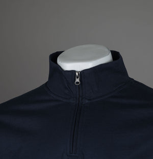 Aquascutum Small Logo Quarter Zip Sweatshirt Navy