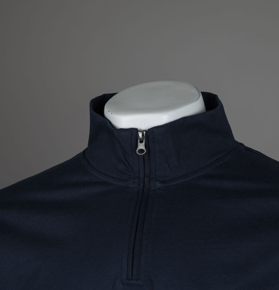 Aquascutum Small Logo Quarter Zip Sweatshirt Navy