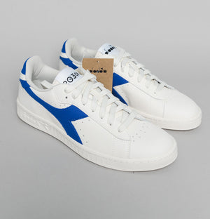 Diadora Game L Low 2030 Leather Trainers White/Dark Royal