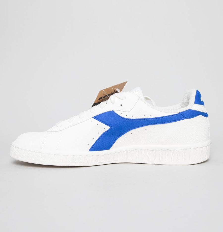 Diadora Game L Low 2030 Leather Trainers White/Dark Royal