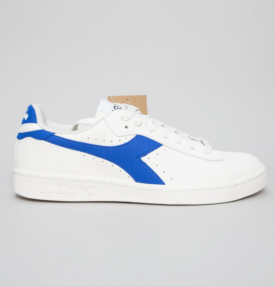 Diadora Game L Low 2030 Leather Trainers White/Dark Royal