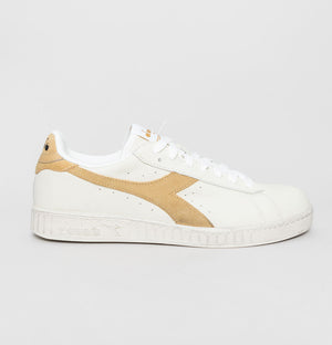 Diadora Game L Low Waxed Suede Pop Trainers White/Latte