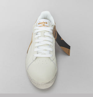 Diadora Game L Low Waxed Suede Pop Trainers White/Latte