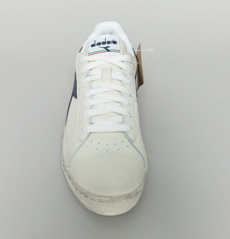 Diadora Game L Low Waxed Trainers White/Blue