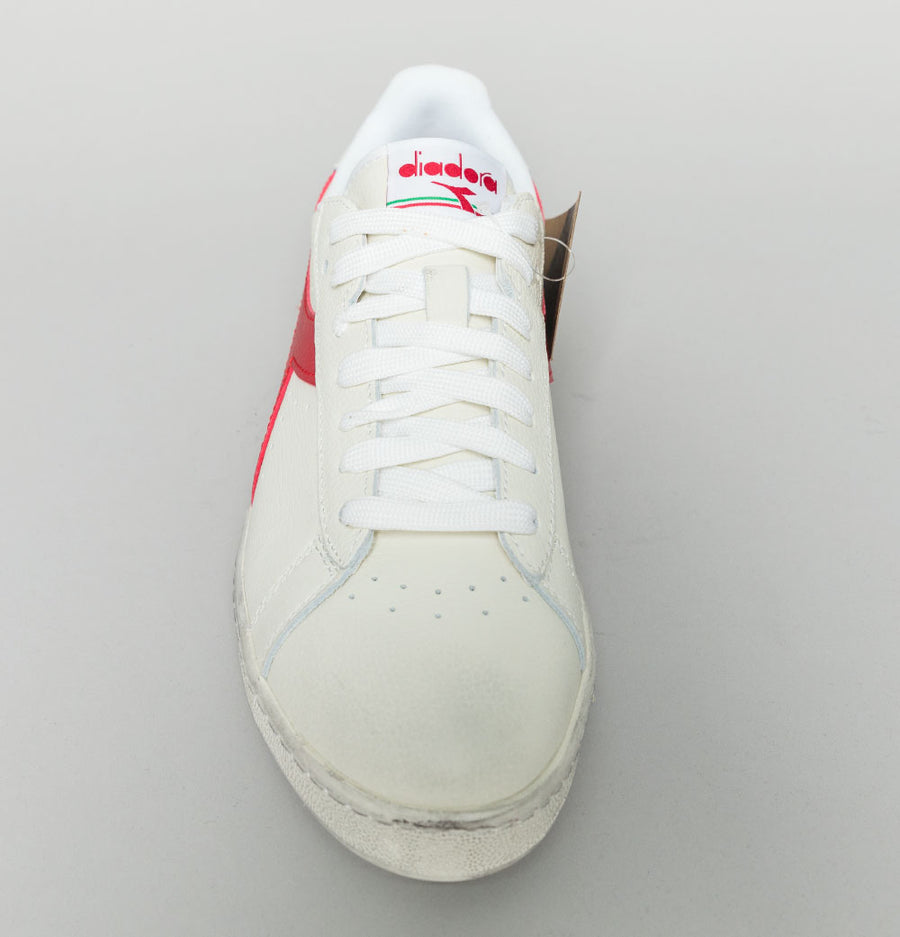 Diadora Game L Low Waxed Trainers White/Red Pepper