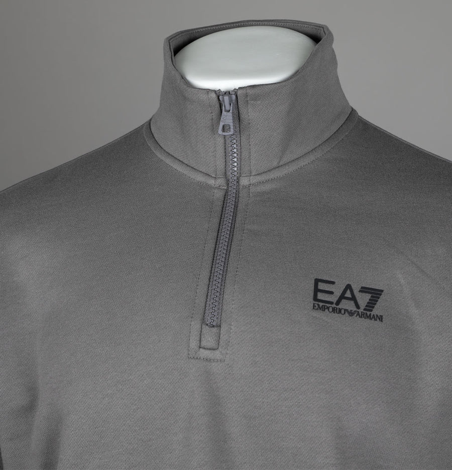 EA7 1/4 Zip Sweatshirt Volcanic Glass Grey