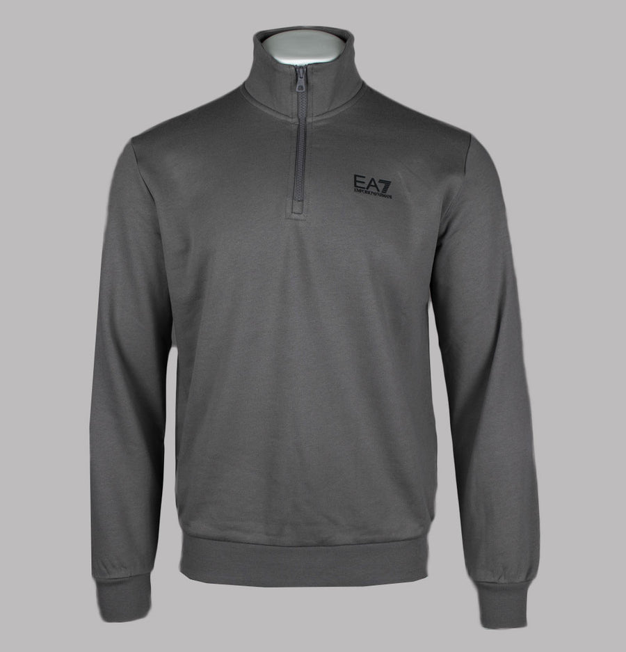 EA7 1/4 Zip Sweatshirt Volcanic Glass Grey