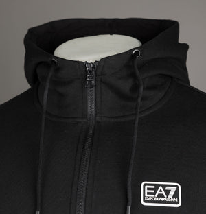 EA7 Core Identity Cotton Full Zip Up Sweatshirt Black