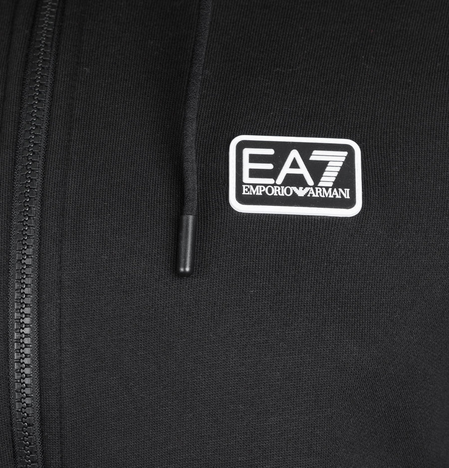 EA7 Core Identity Cotton Full Zip Up Sweatshirt Black