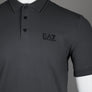 EA7 Core Identity Stretch Cotton Pique Polo Shirt Asphalt Grey