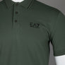 EA7 Core Identity Stretch Cotton Pique Polo Shirt Beetle Green