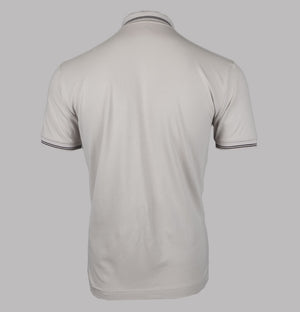 EA7 Cotton Pique Polo Shirt Silver Cloud