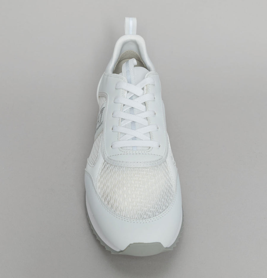 EA7 Emporio Armani Multi Logo Trainers White/Silver