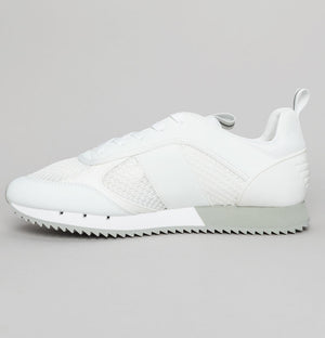 EA7 Emporio Armani Multi Logo Trainers White/Silver