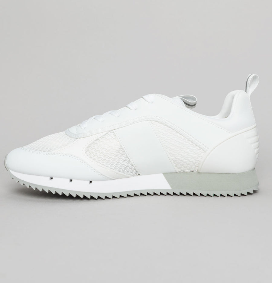 EA7 Emporio Armani Multi Logo Trainers White/Silver