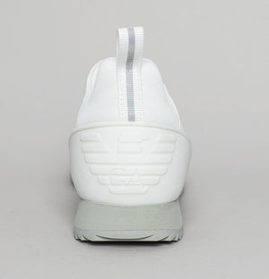 EA7 Emporio Armani Multi Logo Trainers White/Silver