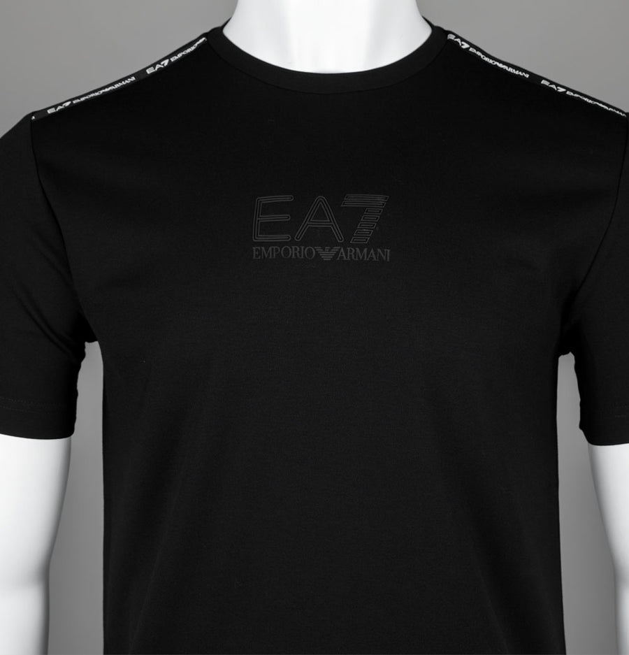 EA7 Fine Taping T-Shirt Black