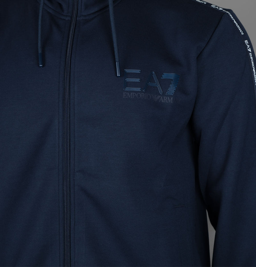 EA7 Full Zip Taping Poly Track Top Navy Blazer