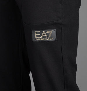 EA7 Gold Badge Logo Joggers Black