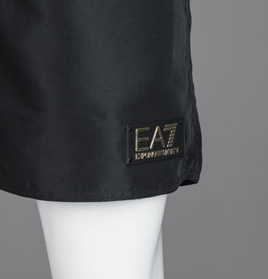 EA7 Gold Badge Logo Swim Shorts Black