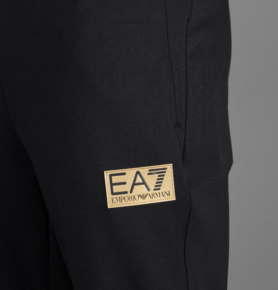 EA7 Gold Logo Joggers Black/Gold