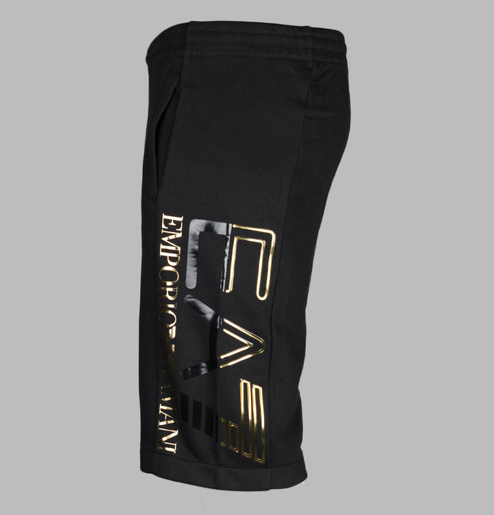 EA7 Gold Series Jogger Shorts Black/Gold