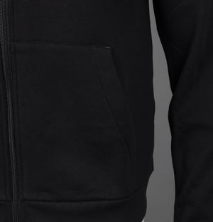 EA7 Logo Series Back Taping Full Zip Hooded Sweatshirt Black