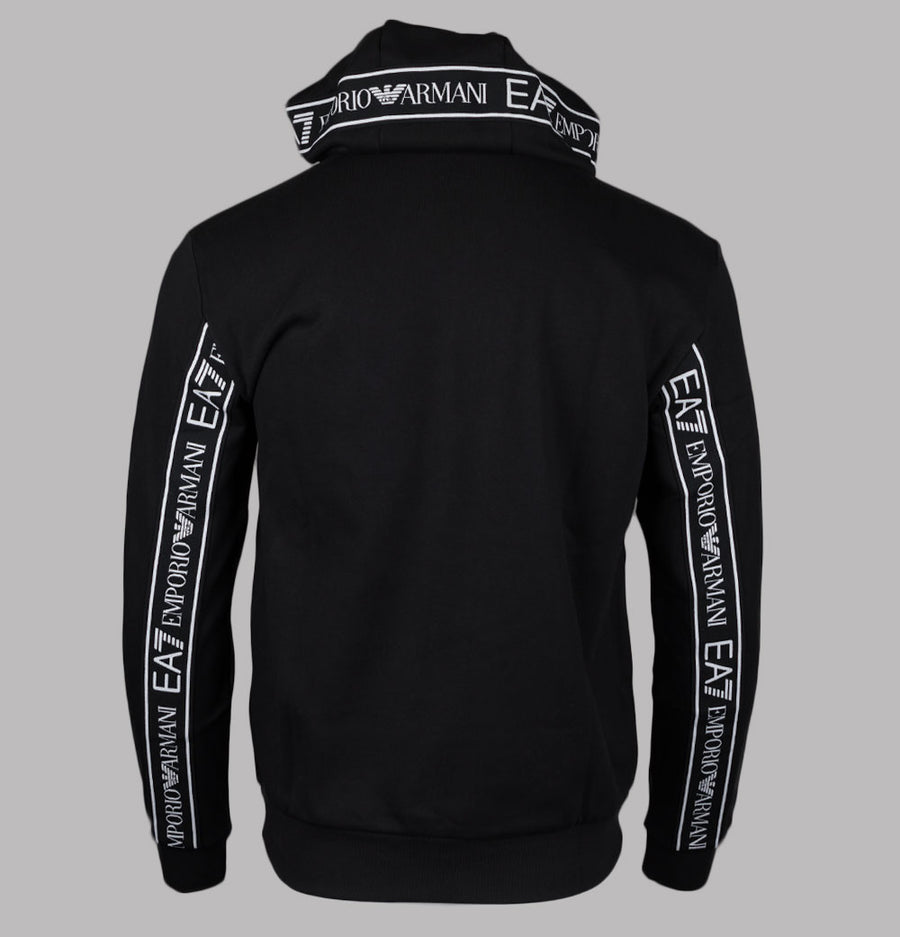 EA7 Logo Series Back Taping Hoodie Black – Bronx Clothing