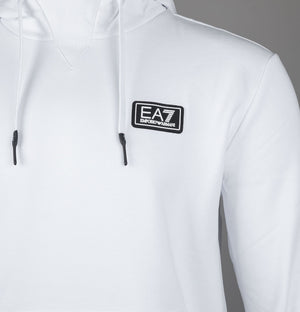 EA7 Logo Series Back Taping Hoodie White