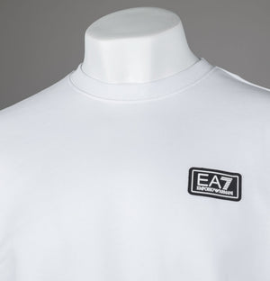 EA7 Logo Series Back Taping Sweatshirt White