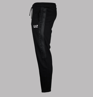 EA7 Logo Series Taping Cotton Joggers Black