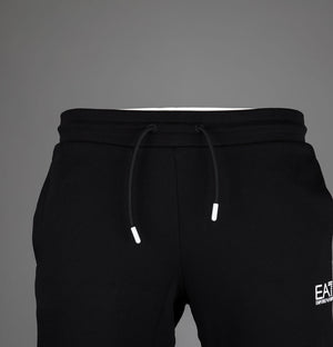 EA7 Logo Series Taping Cotton Joggers Black