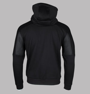 EA7 Logo Series Taping Full Zip Hooded Sweatshirt Black