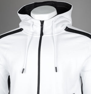 EA7 Logo Series Taping Full Zip Hooded Sweatshirt White