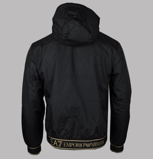 EA7 Logo Series Taping Hooded Bomber Jacket Black/Gold