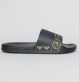 EA7 Logo Sliders Black/Gold