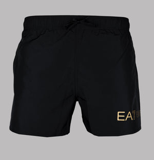 EA7 Logo Swim Shorts Black/Gold