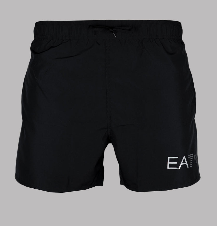 EA7 Logo Swim Shorts Black/Silver