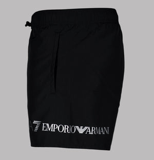 EA7 Logo Swim Shorts Black/Silver