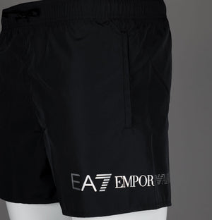 EA7 Logo Swim Shorts Black/Silver