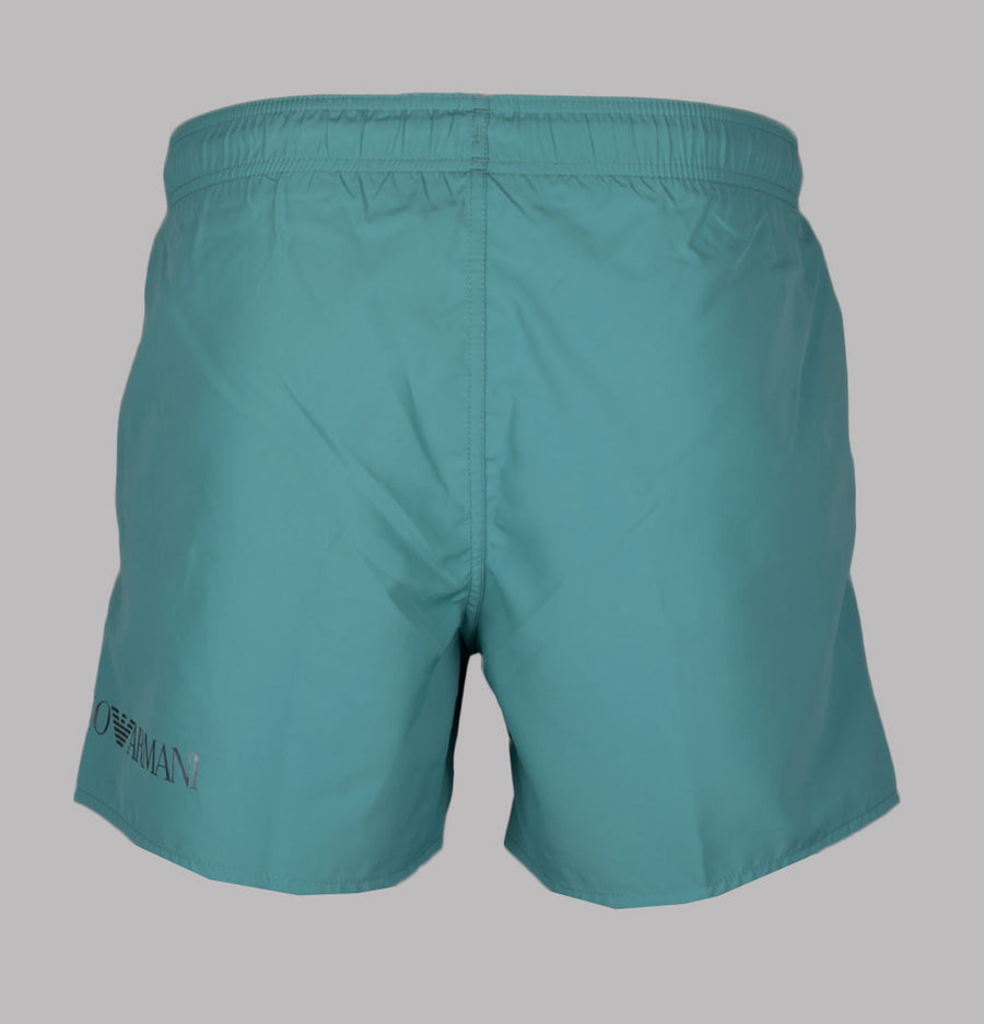 EA7 Logo Swim Shorts Mineral Blue/Silver