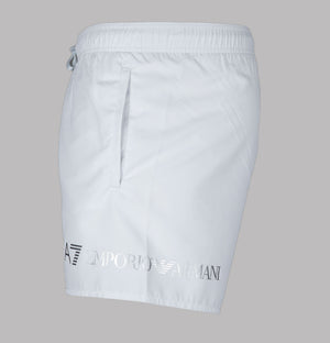 EA7 Logo Swim Shorts White/Silver