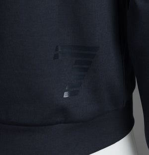 EA7 Metallic Logo Zip Through Sweatshirt Night Blue