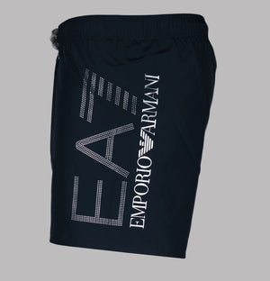 EA7 Oversized Logo Swim Shorts Armani Blue/Silver