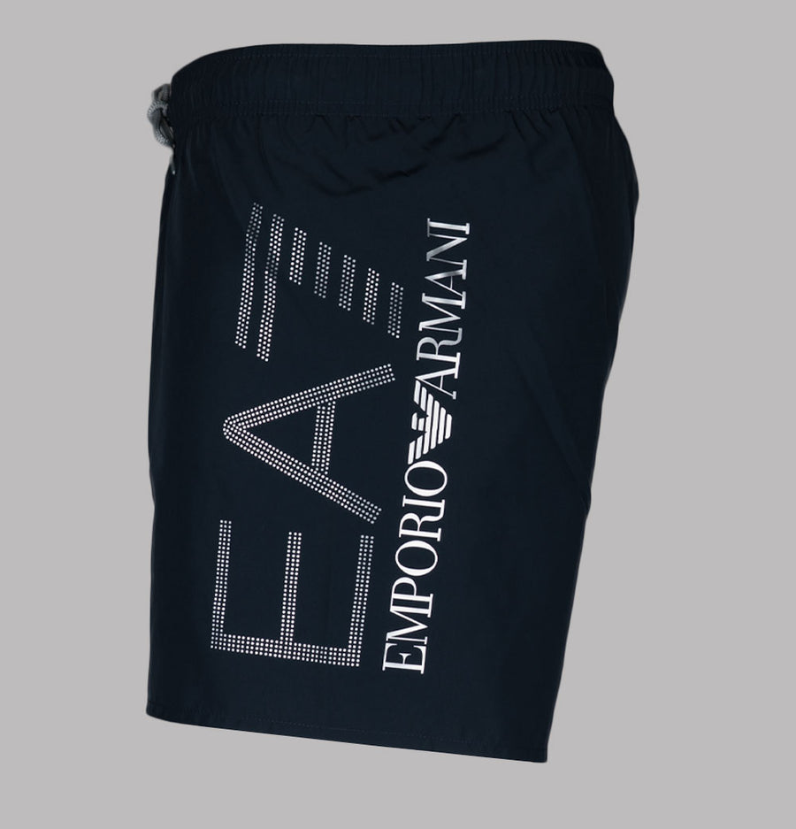 EA7 Oversized Logo Swim Shorts Armani Blue/Silver