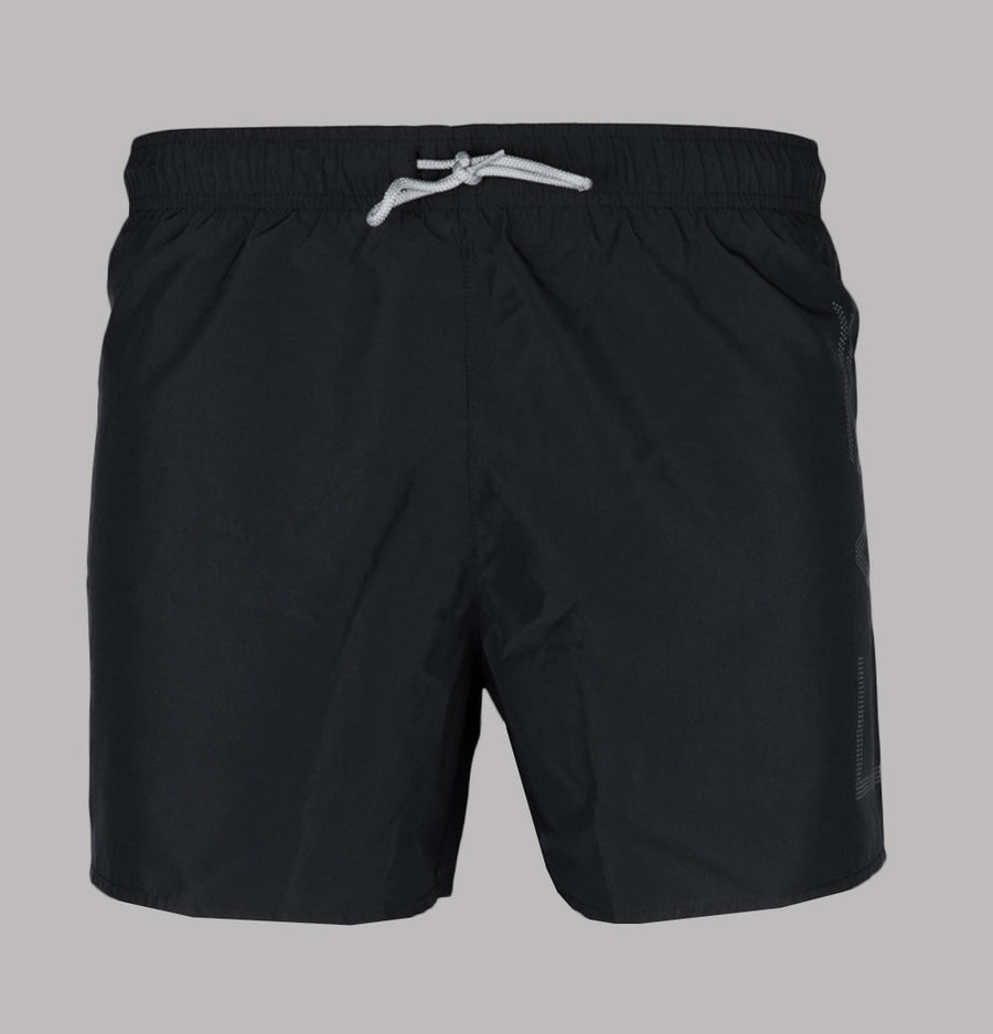 EA7 Oversized Logo Swim Shorts Black/Silver