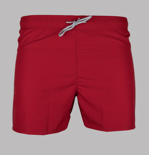 EA7 Oversized Logo Swim Shorts Equestrian Red/Silver