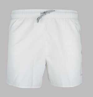 EA7 Oversized Logo Swim Shorts Star White/Silver