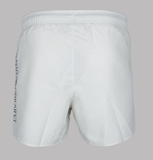 EA7 Oversized Logo Swim Shorts Star White/Silver